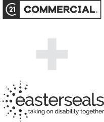 C21 commercial logo and easter seals logo
