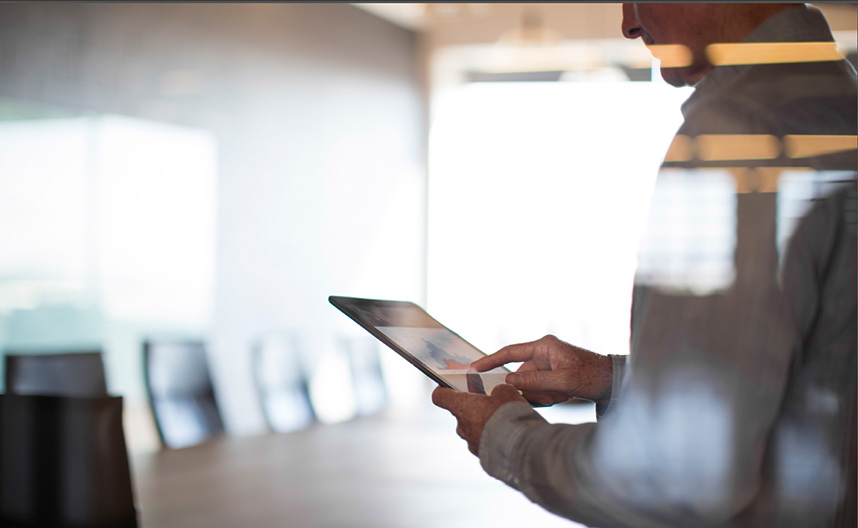 Businessman using tablet